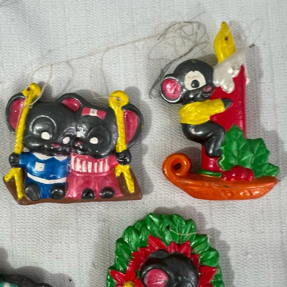 Vintage‎ Albertas ceramic mouse ornaments